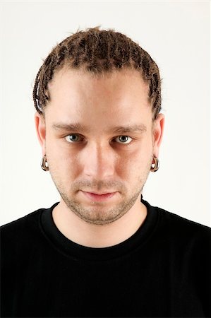 plaited hair for men - Young man with braids portrait isolated on white background Stock Photo - Budget Royalty-Free & Subscription, Code: 400-04582614