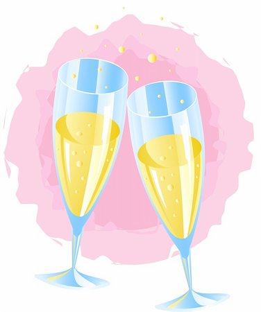 Two glasses of champagne, eps 8 format Stock Photo - Budget Royalty-Free & Subscription, Code: 400-04583687