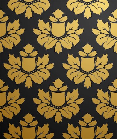 simsearch:400-05077687,k - Vector seamless black and gold pattern Stock Photo - Budget Royalty-Free & Subscription, Code: 400-04594292