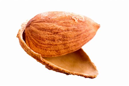 simsearch:400-04833195,k - Almonds in shell isolated on white Stock Photo - Budget Royalty-Free & Subscription, Code: 400-04594585