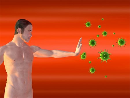 simsearch:400-04154364,k - 3d rendered illustration of a man blocking viruses Stock Photo - Budget Royalty-Free & Subscription, Code: 400-04595020