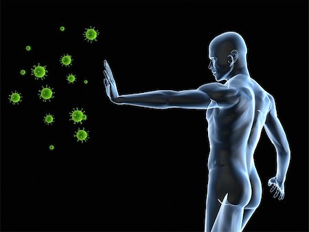 simsearch:400-04154364,k - 3d rendered illustration of a man blocking viruses Stock Photo - Budget Royalty-Free & Subscription, Code: 400-04595023
