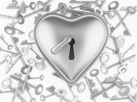 Heart on the lock Stock Photo - Budget Royalty-Free & Subscription, Code: 400-04596906