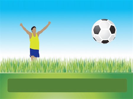 People play football on grass, goal, vector illustration Stock Photo - Budget Royalty-Free & Subscription, Code: 400-04597060