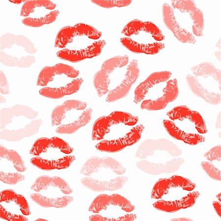 simsearch:400-08165683,k - Kiss seamless background, lips Photographie de stock - Aubaine LD & Abonnement, Code: 400-04597082