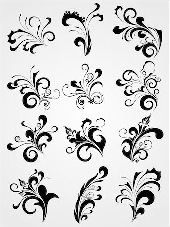 simsearch:400-05168100,k - set of antique black tattoos clipart Stock Photo - Budget Royalty-Free & Subscription, Code: 400-04598412