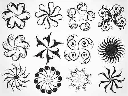 simsearch:400-05168100,k - emblem sign floral tattoos with artstic shape Stock Photo - Budget Royalty-Free & Subscription, Code: 400-04598424