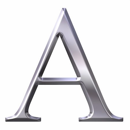 3d silver Greek letter Alpha isolated in white Stock Photo - Budget Royalty-Free & Subscription, Code: 400-04599078