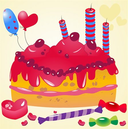simsearch:400-04764403,k - Vector birthday cake. Easy to edit andmodify. EPS file included. Stock Photo - Budget Royalty-Free & Subscription, Code: 400-04599396