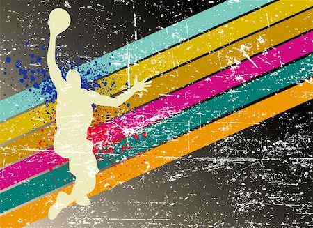 retro basketball poster - vector Stock Photo - Budget Royalty-Free & Subscription, Code: 400-04599867