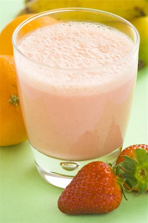 simsearch:824-07586355,k - delicious refreshing strawberry orange banana milkshake natural isolated Stock Photo - Budget Royalty-Free & Subscription, Code: 400-04590698