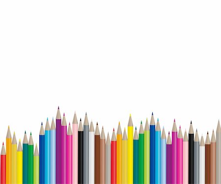 simsearch:400-04046903,k - Color pencils in many different colors, handy to use because it's a vector image! Stock Photo - Budget Royalty-Free & Subscription, Code: 400-04590820