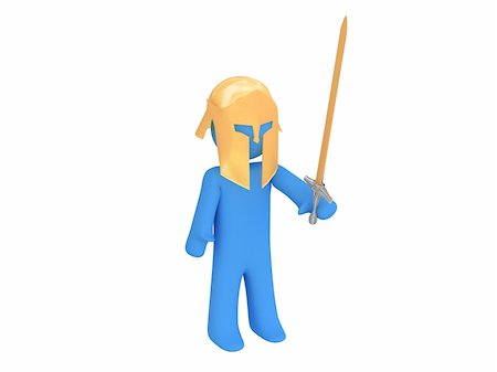 simsearch:400-06199517,k - Warrior with helmet and sword. 3d render. Stock Photo - Budget Royalty-Free & Subscription, Code: 400-04591935