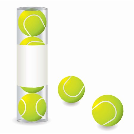 simsearch:400-04833689,k - Stack of tennis balls in a plastic tube with some single balls Stock Photo - Budget Royalty-Free & Subscription, Code: 400-04591995