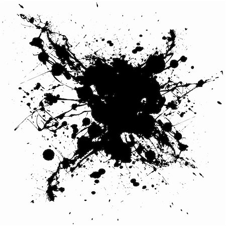 simsearch:400-04594310,k - Black and white ink splat with random shapes and dirty grunge effect Photographie de stock - Aubaine LD & Abonnement, Code: 400-04592900