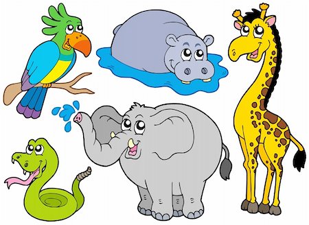 simsearch:400-04365864,k - Wildlife animals collection - vector illustration. Stock Photo - Budget Royalty-Free & Subscription, Code: 400-04605619