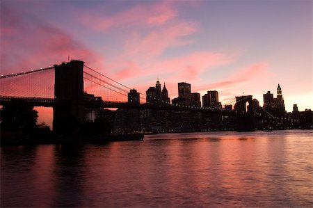 simsearch:400-07424733,k - Brooklyn Bridge and Manhattan at sunset, New York Stock Photo - Budget Royalty-Free & Subscription, Code: 400-04605910