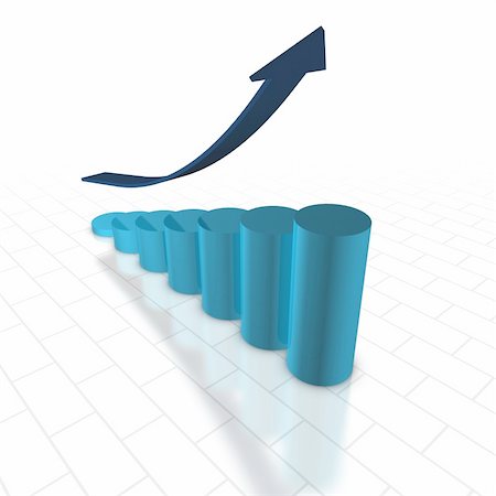 simsearch:700-00519413,k - 3D render. Bar chart with blue arrow. Growth, success. Stock Photo - Budget Royalty-Free & Subscription, Code: 400-04608978