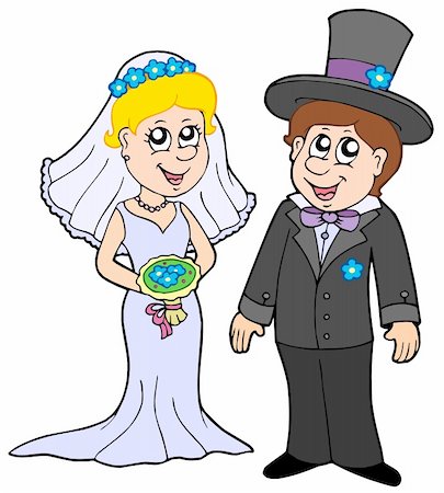 simsearch:400-04077418,k - Wedding couple on white background - vector illustration. Foto de stock - Super Valor sin royalties y Suscripción, Código: 400-04609043