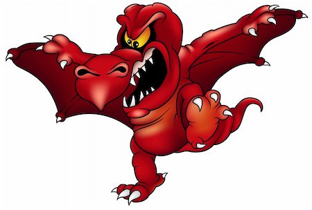 simsearch:400-04116240,k - Red Dragon - colored cartoon illustration as vector Stock Photo - Budget Royalty-Free & Subscription, Code: 400-04609837