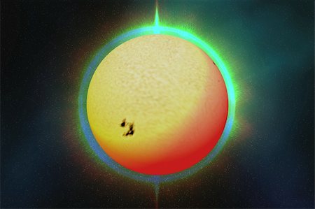 simsearch:400-04296357,k - The sun with a colorful aura surrounding it. Stock Photo - Budget Royalty-Free & Subscription, Code: 400-04600981