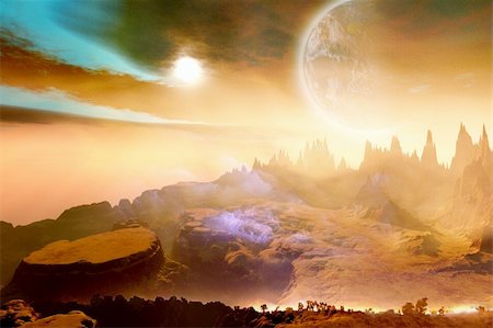 simsearch:400-04296357,k - Cosmic landscape on another world. Stock Photo - Budget Royalty-Free & Subscription, Code: 400-04601006