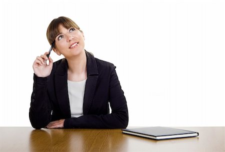 simsearch:400-04416781,k - Beautiful business woman at office working - isolated on white background Photographie de stock - Aubaine LD & Abonnement, Code: 400-04601061