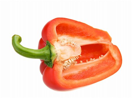 pimento - Half a red pepper isolated over white background Stock Photo - Budget Royalty-Free & Subscription, Code: 400-04601242