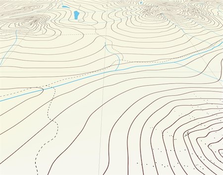 Editable vector illustration of an angled generic contour map Stock Photo - Budget Royalty-Free & Subscription, Code: 400-04601644