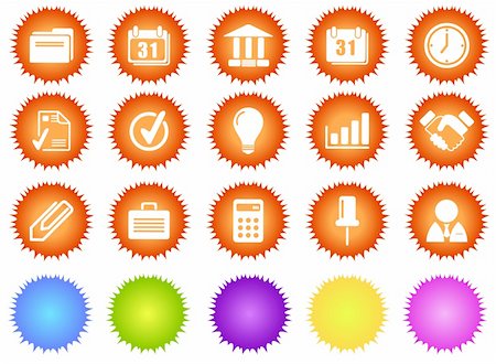 exploding light bulb - vector Business icons sun series Stock Photo - Budget Royalty-Free & Subscription, Code: 400-04601856