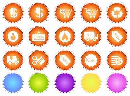 vector Sale and Shopping icons sun series Stock Photo - Budget Royalty-Free & Subscription, Code: 400-04601852