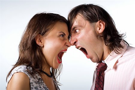 strangle - love fury. young men and woman. shout. Stock Photo - Budget Royalty-Free & Subscription, Code: 400-04603456