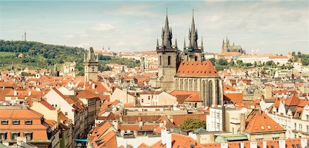 simsearch:400-05193127,k - Red roofs, cathedral and Palace of Prague, Czech Republic Stock Photo - Budget Royalty-Free & Subscription, Code: 400-04603703
