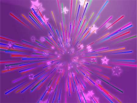 Central bursting explosion of dynamic flying stars, abstract illustration Stock Photo - Budget Royalty-Free & Subscription, Code: 400-04614153