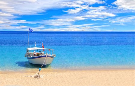 simsearch:400-05254289,k - Fishing boat in the Ionian sea in Greece Stock Photo - Budget Royalty-Free & Subscription, Code: 400-04614161