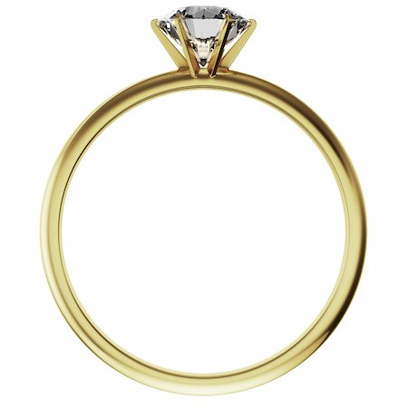 3d rendering of a gold diamond ring Stock Photo - Budget Royalty-Free & Subscription, Code: 400-04614171