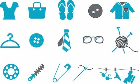 Vector icons pack - Blue Series, clothing collection Stock Photo - Budget Royalty-Free & Subscription, Code: 400-04615266