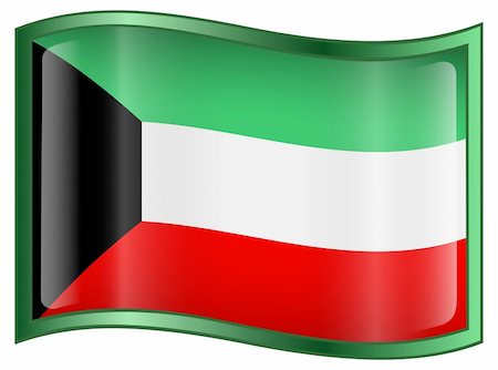Vector - EPS 9 format. Image - Kuwait Flag Icon, isolated on white background. Stock Photo - Budget Royalty-Free & Subscription, Code: 400-04615825