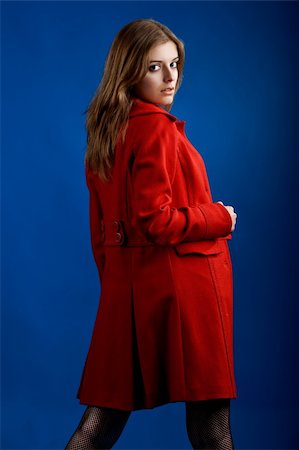 simsearch:400-04655693,k - Portrait of a beautiful and sexy young model posing with a red jacket Stock Photo - Budget Royalty-Free & Subscription, Code: 400-04616048