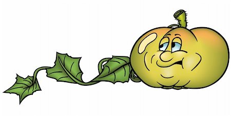squash plant drawing - Pumpkin - colored cartoon illustration as vector Stock Photo - Budget Royalty-Free & Subscription, Code: 400-04616437