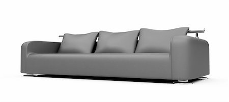 simsearch:400-06091866,k - isolated modern sofa over white background Stock Photo - Budget Royalty-Free & Subscription, Code: 400-04617232