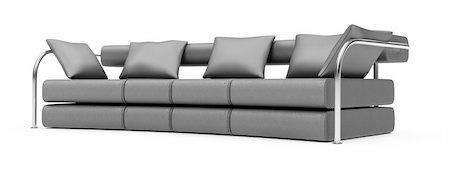 simsearch:400-06091866,k - isolated modern sofa over white background Stock Photo - Budget Royalty-Free & Subscription, Code: 400-04617249