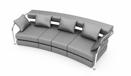 simsearch:400-06091866,k - isolated modern sofa over white background Stock Photo - Budget Royalty-Free & Subscription, Code: 400-04617250