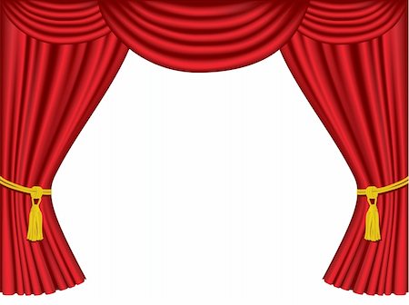 red and gold fabric for curtains - Theatre curtains with copy space.  Please check my portfolio for more theatre illustrations. Stock Photo - Budget Royalty-Free & Subscription, Code: 400-04617843