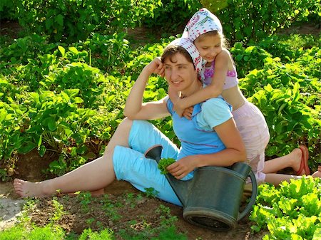 mother and daughter resting together at the rural farm Stock Photo - Budget Royalty-Free & Subscription, Code: 400-04618282