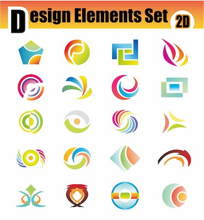 simsearch:400-04752266,k - Colorful Set of 20 Design Elements Stock Photo - Budget Royalty-Free & Subscription, Code: 400-04619334