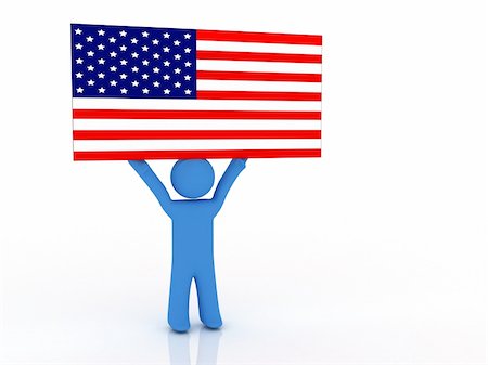 simsearch:400-06389956,k - 3d rendering of person with american flag; Photographie de stock - Aubaine LD & Abonnement, Code: 400-04611179