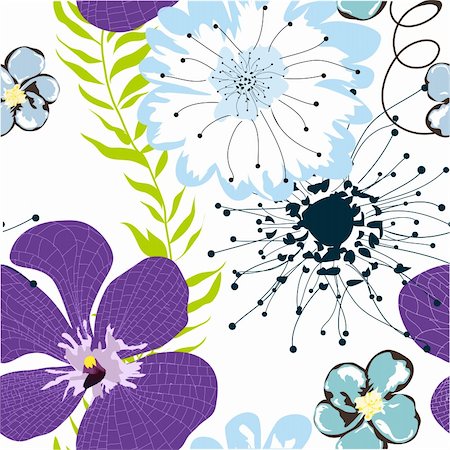 seamless pattern with exotic flowers Stock Photo - Budget Royalty-Free & Subscription, Code: 400-04612219