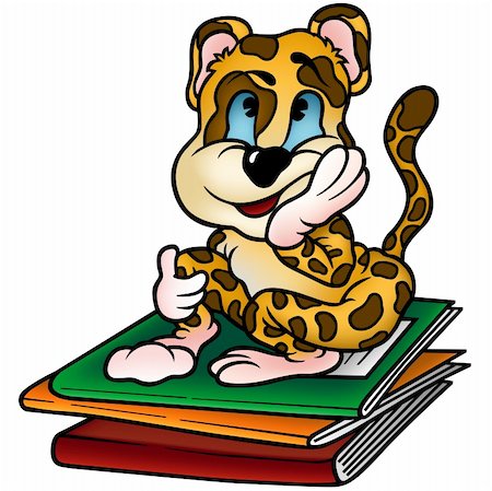 simsearch:400-04396497,k - Leopard and Workbooks - colored cartoon illustration as vector Stock Photo - Budget Royalty-Free & Subscription, Code: 400-04612858