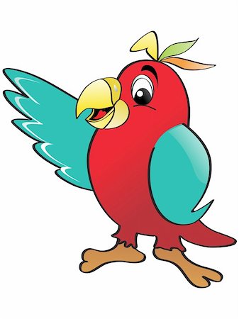 simsearch:400-08410665,k - red parrot with white background, vector image Photographie de stock - Aubaine LD & Abonnement, Code: 400-04613075
